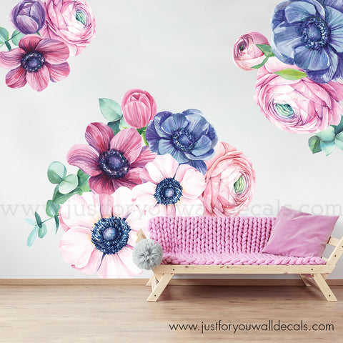 Floral elegant corner floral wall decal - TenStickers
